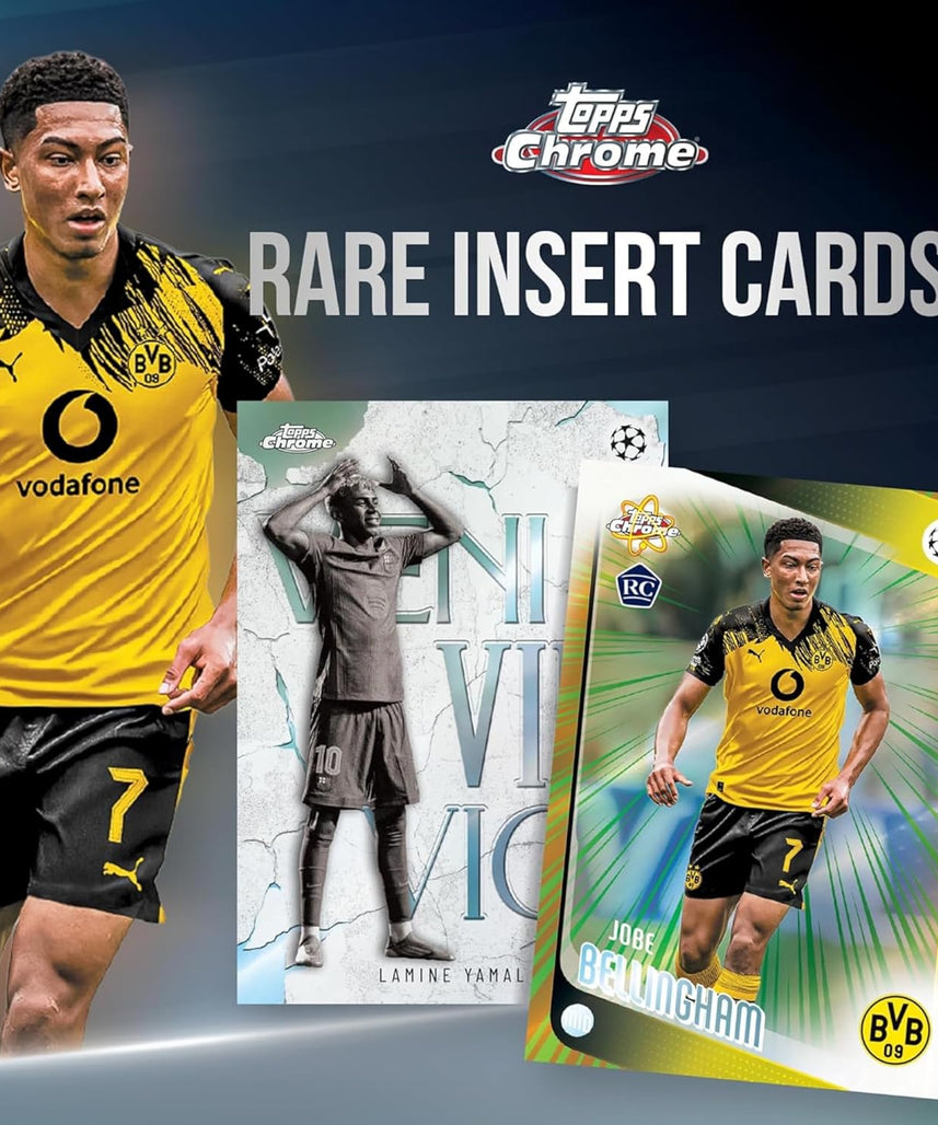 Topps UEFA Club Competitions Chrome 2025/26 Hanger Pack Trading Cards, 15 Cards Per Pack, Exclusive Pulsar Parallels, Autograph Chase Cards, Official UEFA Football Collectibles