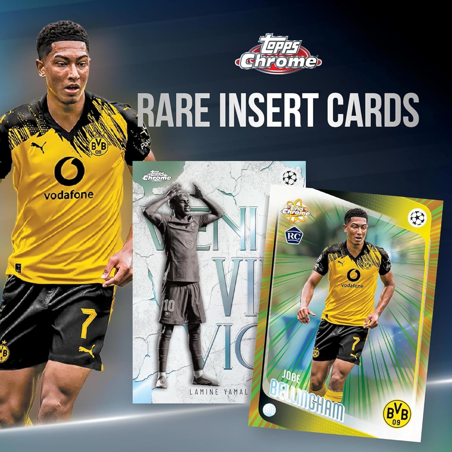 Topps UEFA Club Competitions Chrome 2025/26 Hanger Pack Trading Cards, 15 Cards Per Pack, Exclusive Pulsar Parallels, Autograph Chase Cards, Official UEFA Football Collectibles