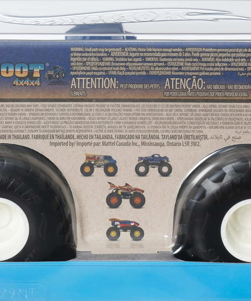 Hot Wheels Monster Trucks, Oversized Monster Truck, 1:24 Scale Die-Cast Toy Truck with Giant Wheels and Cool Designs