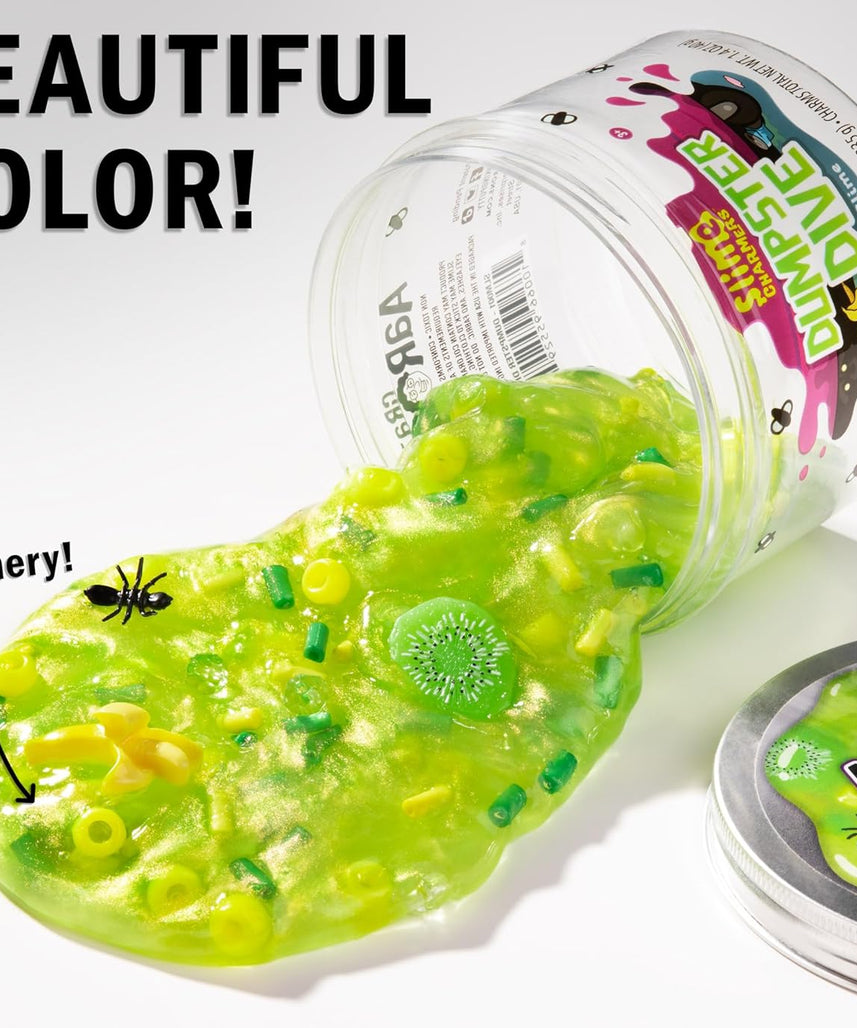 لعبة سلايم كريزي آرون - لعبة الغوص في حاوية القمامة، سلايم برائحة التفاح الأخضر مع سحر، غير سام، فائقة المرونة واللين، مناسبة للأولاد والبنات من سن 3 سنوات فما فوق