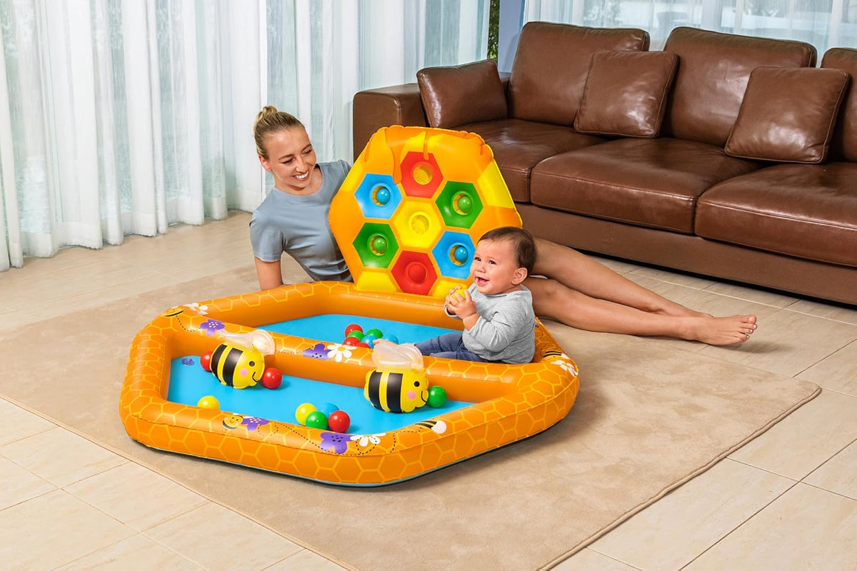Bestway Lil' Beehive Paddling Pool & Ball Pit, 127 x 119 x 61 cm