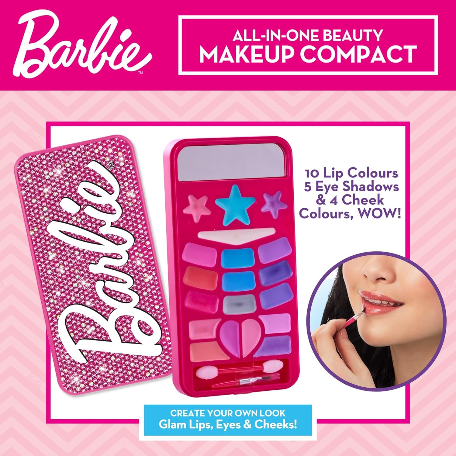 Barbie Call Me Pretty Beauty Compact Makeup Playset for Kids Ages 8 and Up