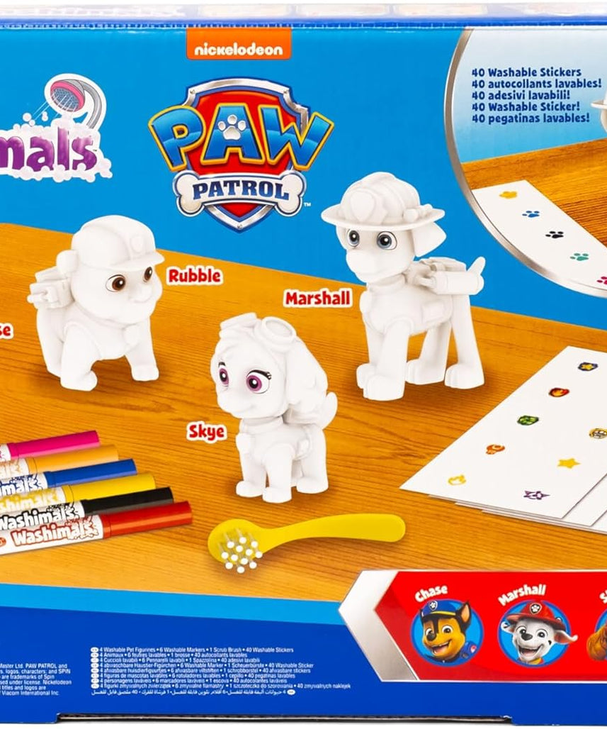 CRAYOLA - Washimals Paw Patrol Activity Set with 4 Puppies, 6 Washable Markers, 40 Stickers and Brush, Toy and Gift for Children, from 3 Years