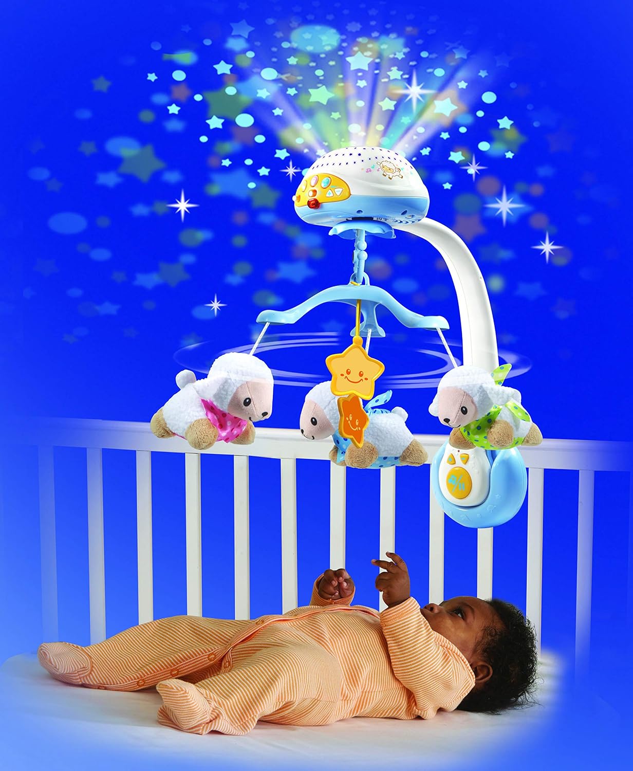 VTech Lullaby Lambs Mobile – Soothing Music & Lights for Baby, Detachable & Cot-Compatible