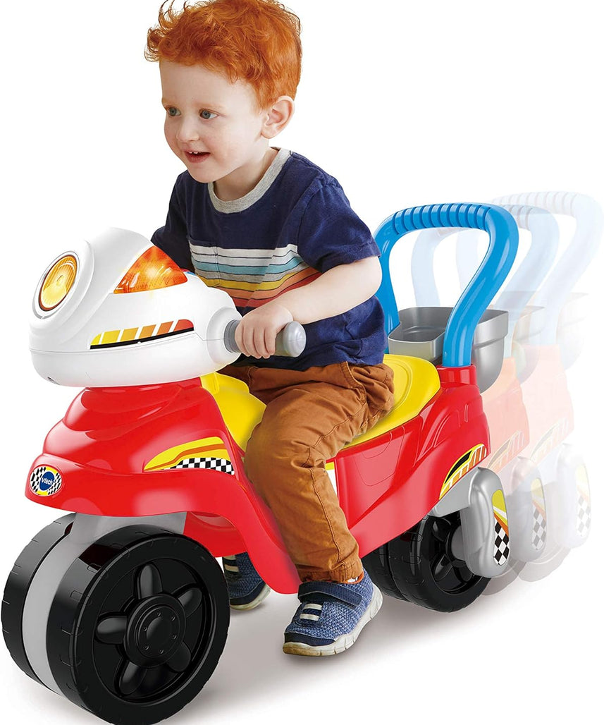 VTech 3-In-1 Ride with Me Motorbike, Baby Walker for Toddlers, Interactive Toy for Sensory Play, Educational Learning Games with Music, Ride On Toys for Role-Play, Suitable for 12 Months +