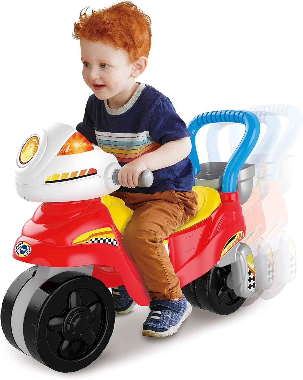 VTech 3-In-1 Ride with Me Motorbike, Baby Walker for Toddlers, Interactive Toy for Sensory Play, Educational Learning Games with Music, Ride On Toys for Role-Play, Suitable for 12 Months +