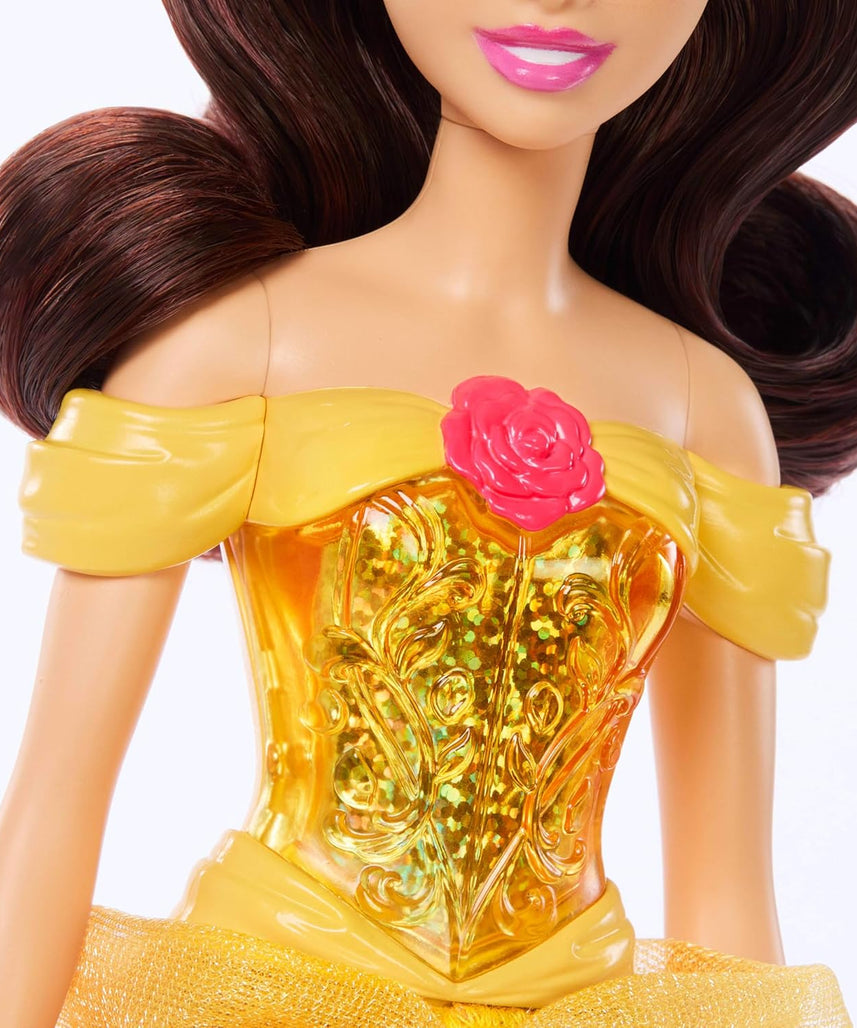 Disney Princess Belle Doll, Posable Fashion Doll with Brushable Hair and Accessories, Ages 3+