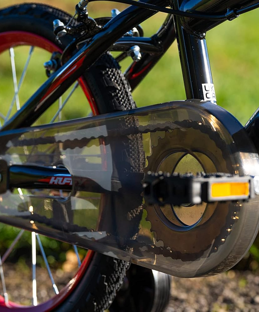 Huffy Moto X 16 Inch Kids Bike, Black, Unisex Youth Bicycle with Stabilisers, BMX Styling, Quick Connect Assembly, Ages 5-7