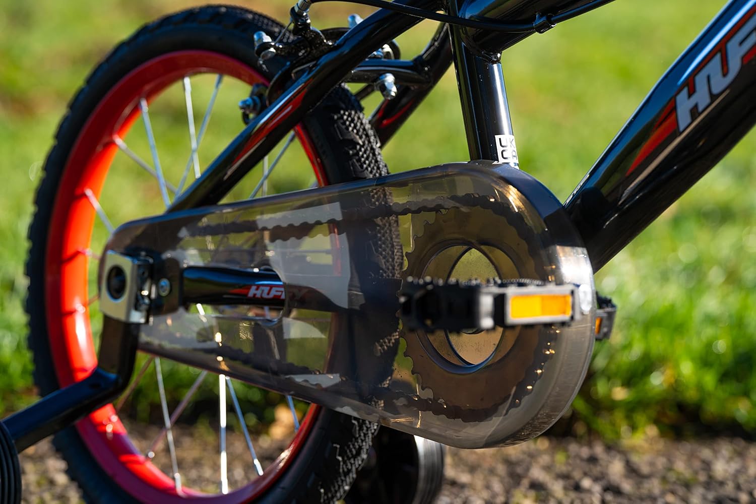 Huffy Moto X 16 Inch Kids Bike, Black, Unisex Youth Bicycle with Stabilisers, BMX Styling, Quick Connect Assembly, Ages 5-7