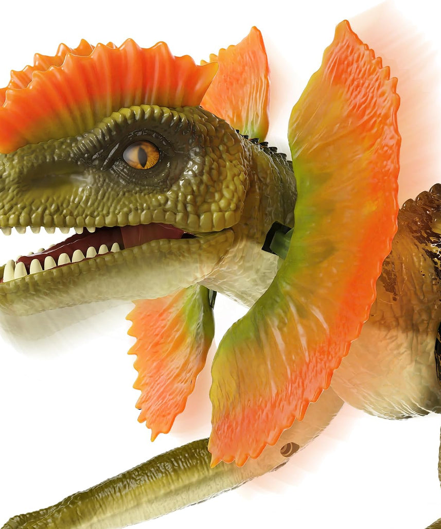 Terra by Battat RC Dilophosaurus, Remote Control Walking Dinosaur Toy with Lights and Sounds, Action Mode, 30.5 cm, Ages 5+