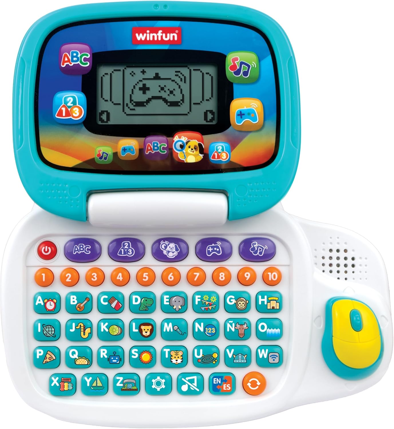 Winfun Lets Learn Bilingual Kids Laptop for Preschoolers Age 3 and Up Educational Toy in English and Spanish with LCD Screen and Interactive Games