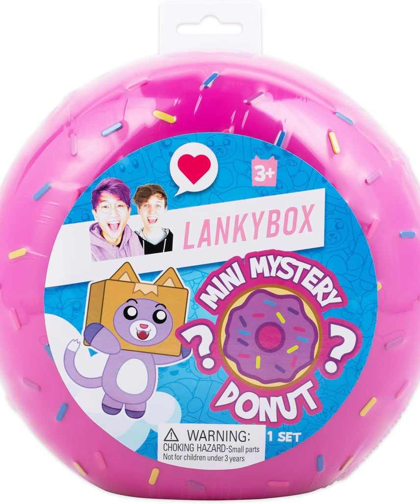 LankyBox Mini Mystery Donut Collectible Toy with 2 Mystery Figures, Mystery Squishy, Stickers, Official YouTube Channel Merch for Kids 3+