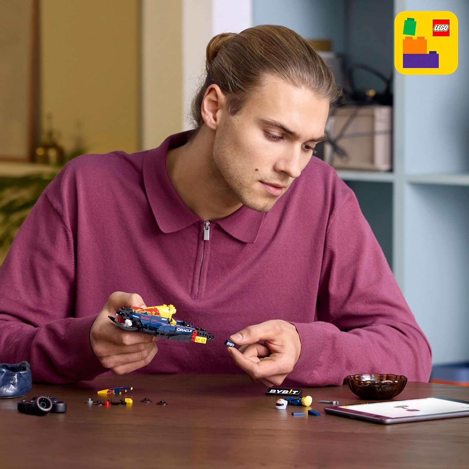 LEGO Speed Champions Oracle Red Bull Racing RB20 F1 Race Car Model with a Collectible Formula 1 Driver Minifigure - Display Set for Adult Motorsport & Racing Fans - Ramadan Gift Idea - 77243