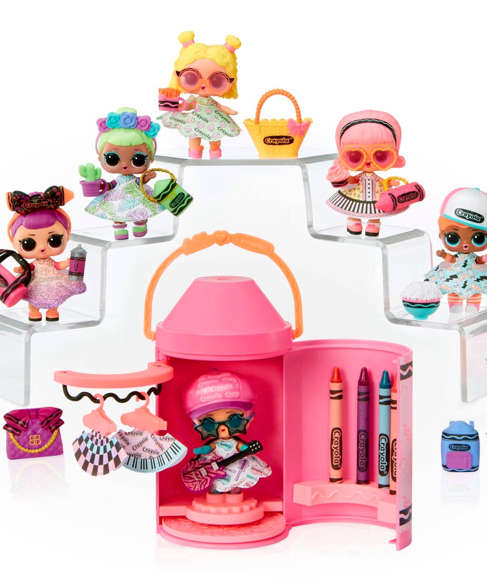 L.O.L. Surprise! Crayola Color Me Studio Doll Set, 30+ Surprises, Includes Crayon Capsule, Crayons, Paper Fashions, Creative Art Toy Gift for Kids