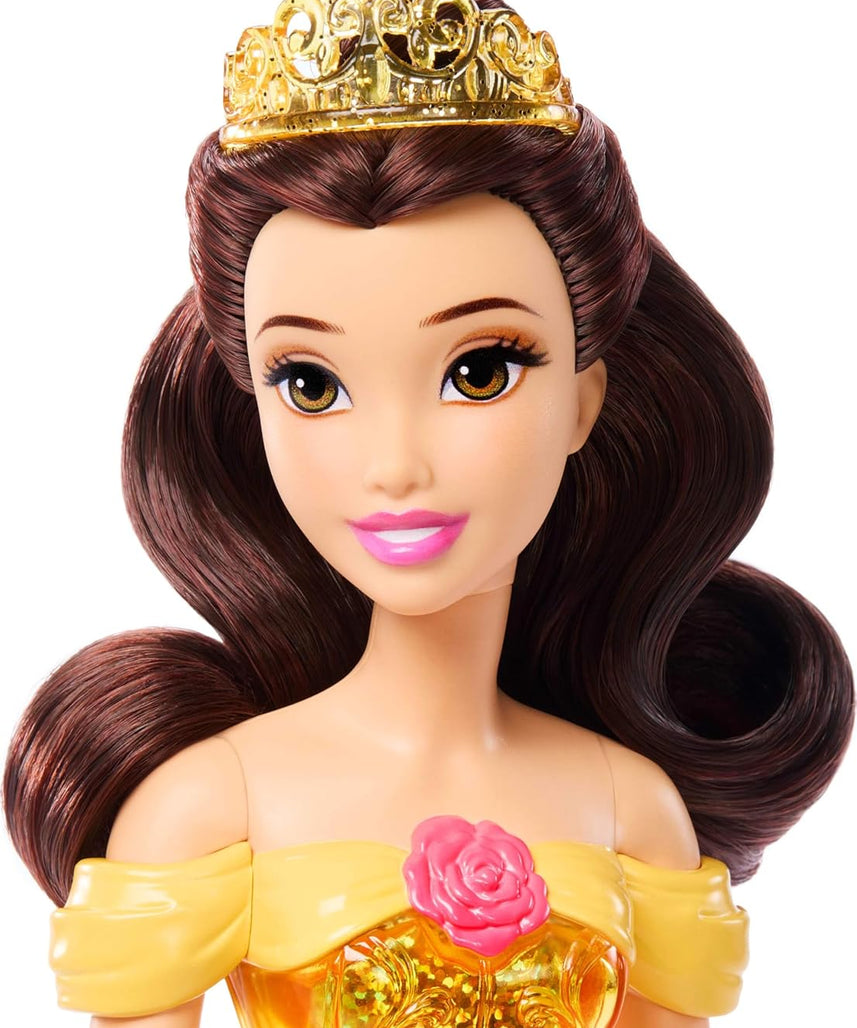 Disney Princess Belle Doll, Posable Fashion Doll with Brushable Hair and Accessories, Ages 3+