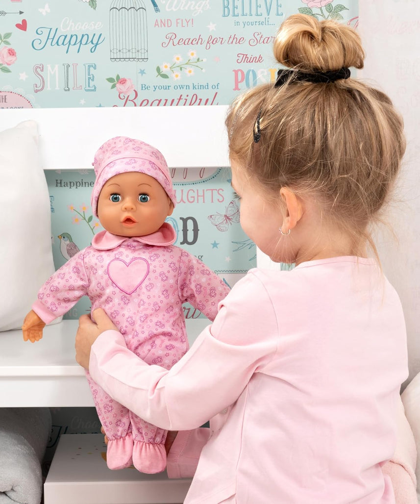 Bayer Design 93824CO Interactive Baby Doll Talking Soft Body Dummy Bottle 38 cm