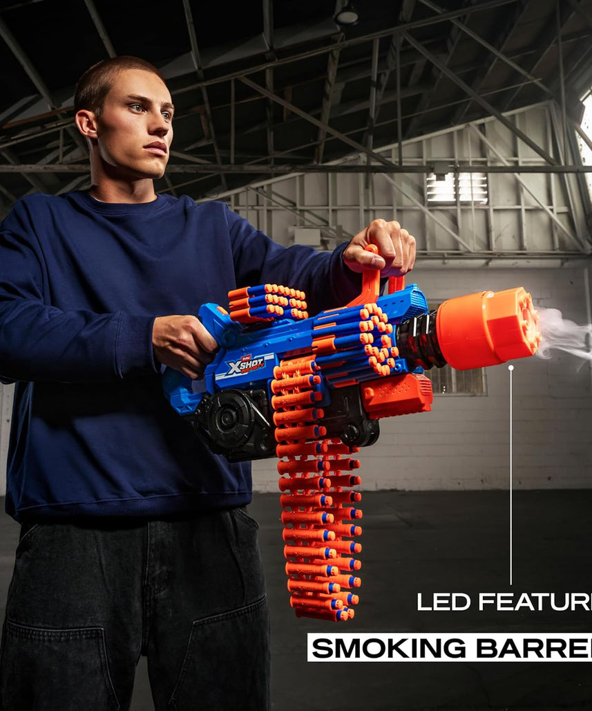 XSHOT Insanity Smoking Barrel Blaster with 72 Air Pocket Technology Darts by ZURU, Dart Blaster with Smoking Mechanism Outdoor Toy for Boys and Girls, Teens and Adults Aged 8+