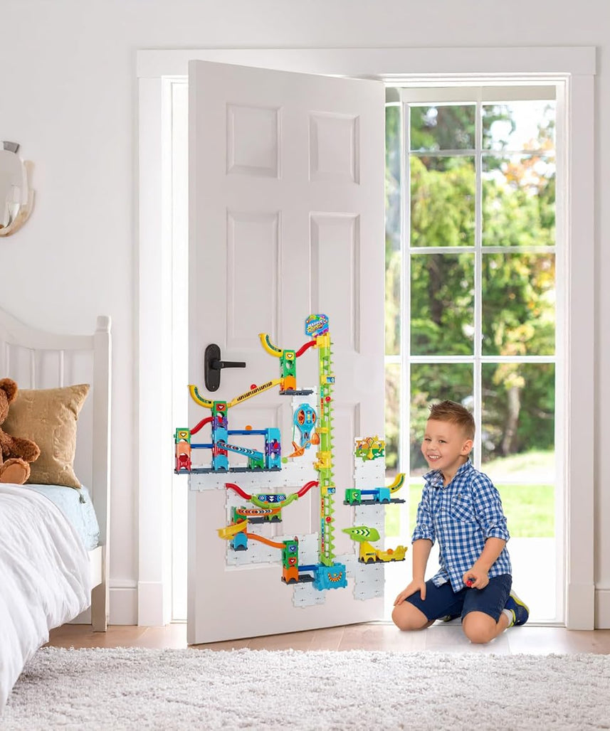 VTech Marble Rush Free Fall Vertical Set, Construction Set for Kids, 93 Building Pieces & 10 Marbles, Interactive Building Toy, Suitable for Ages 6, 7, 8+ Years, English Version