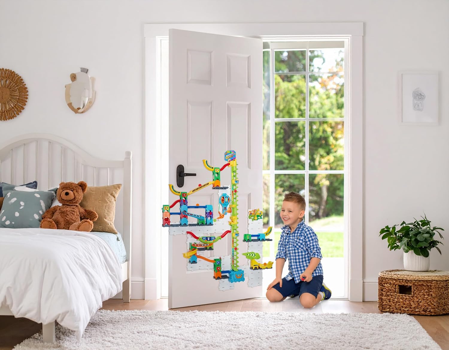 VTech Marble Rush Free Fall Vertical Set, Construction Set for Kids, 93 Building Pieces & 10 Marbles, Interactive Building Toy, Suitable for Ages 6, 7, 8+ Years, English Version