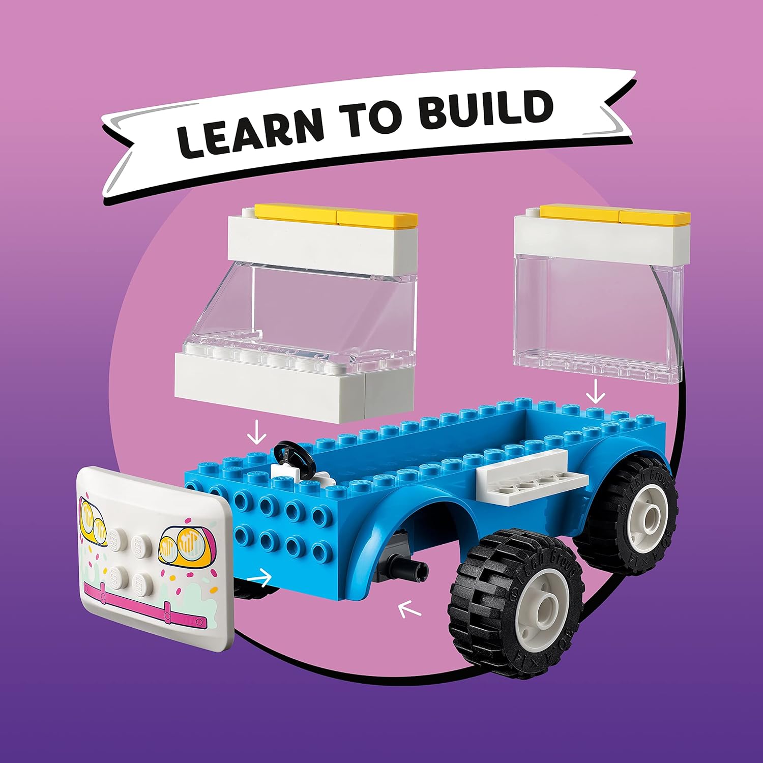 مجموعة بناء شاحنة الآيس كريم 41715 من ليجو فريندز، 84 قطعة مع دميتي أندريا وروكسي الصغيرتين، وشخصية كلب وملحقاتها، لعبة تظاهر للأطفال من سن 4 سنوات فما فوق