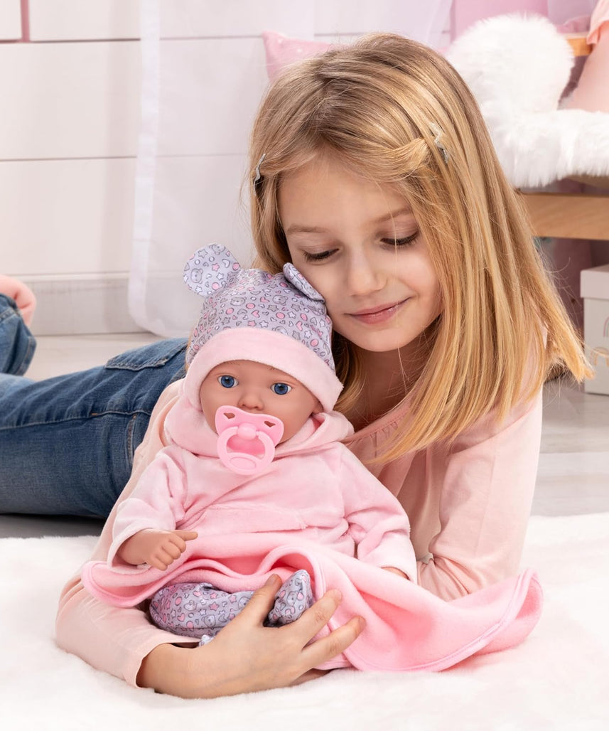 Bayer Design 93827AD Reborn Baby Doll Lifelike Realistic Dummy Bottle Blanket 38cm