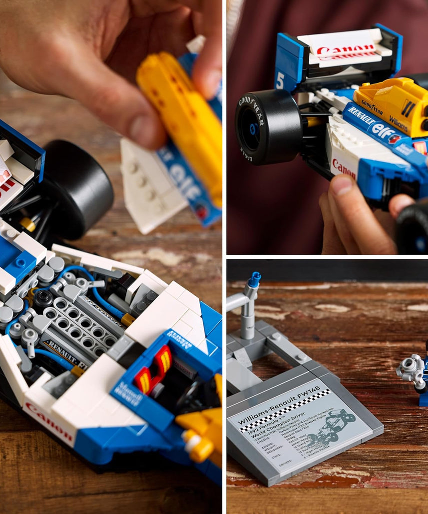 LEGO Icons Williams Racing FW14B & Nigel Mansell - F1 Car Model Set for Adults, with a Collectible Driver Minifigure, Trophy & Display Stand - Ramadan Gift for Adult & Teenage Motorsports Fans - 10353