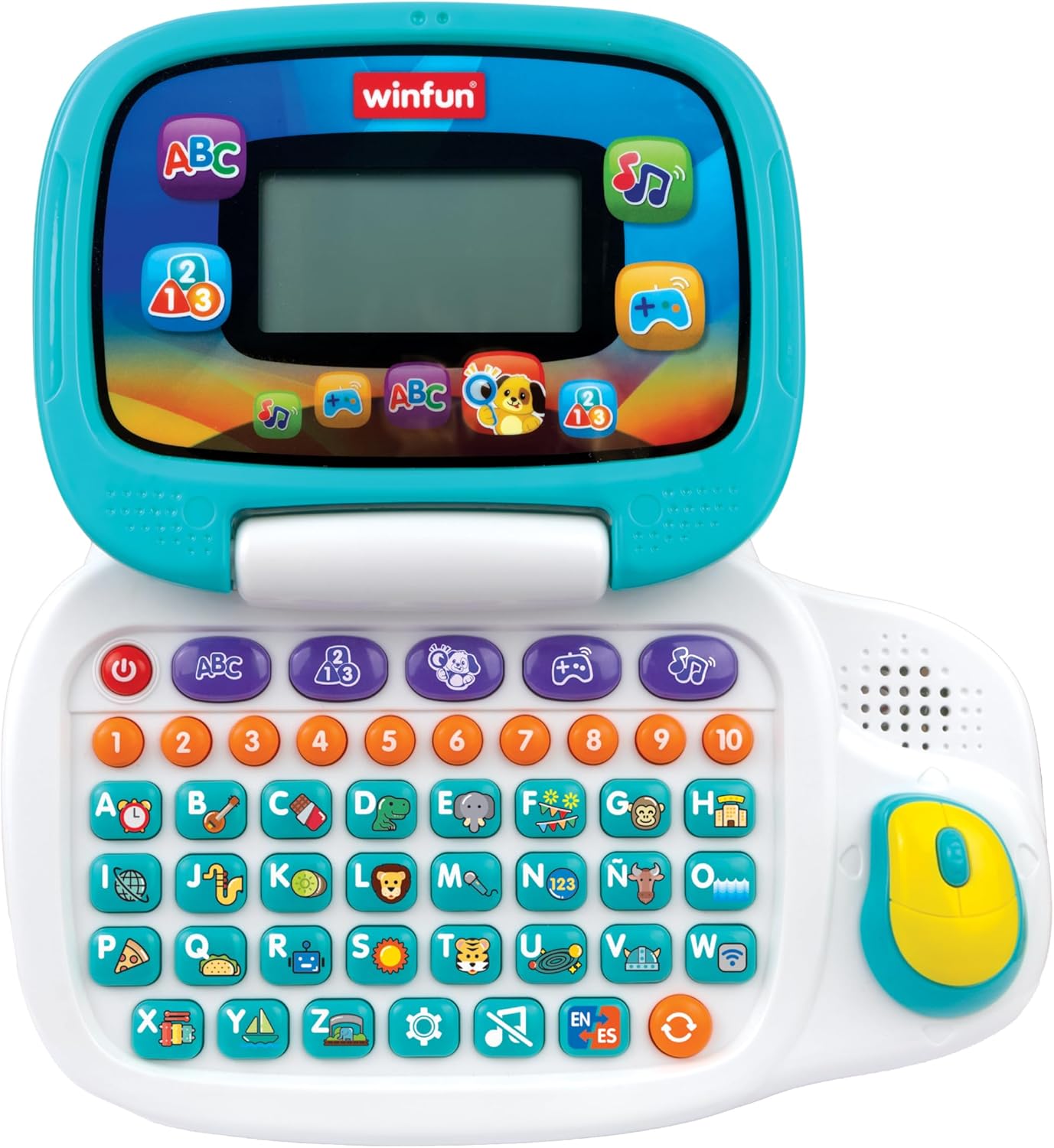 Winfun Lets Learn Bilingual Kids Laptop for Preschoolers Age 3 and Up Educational Toy in English and Spanish with LCD Screen and Interactive Games