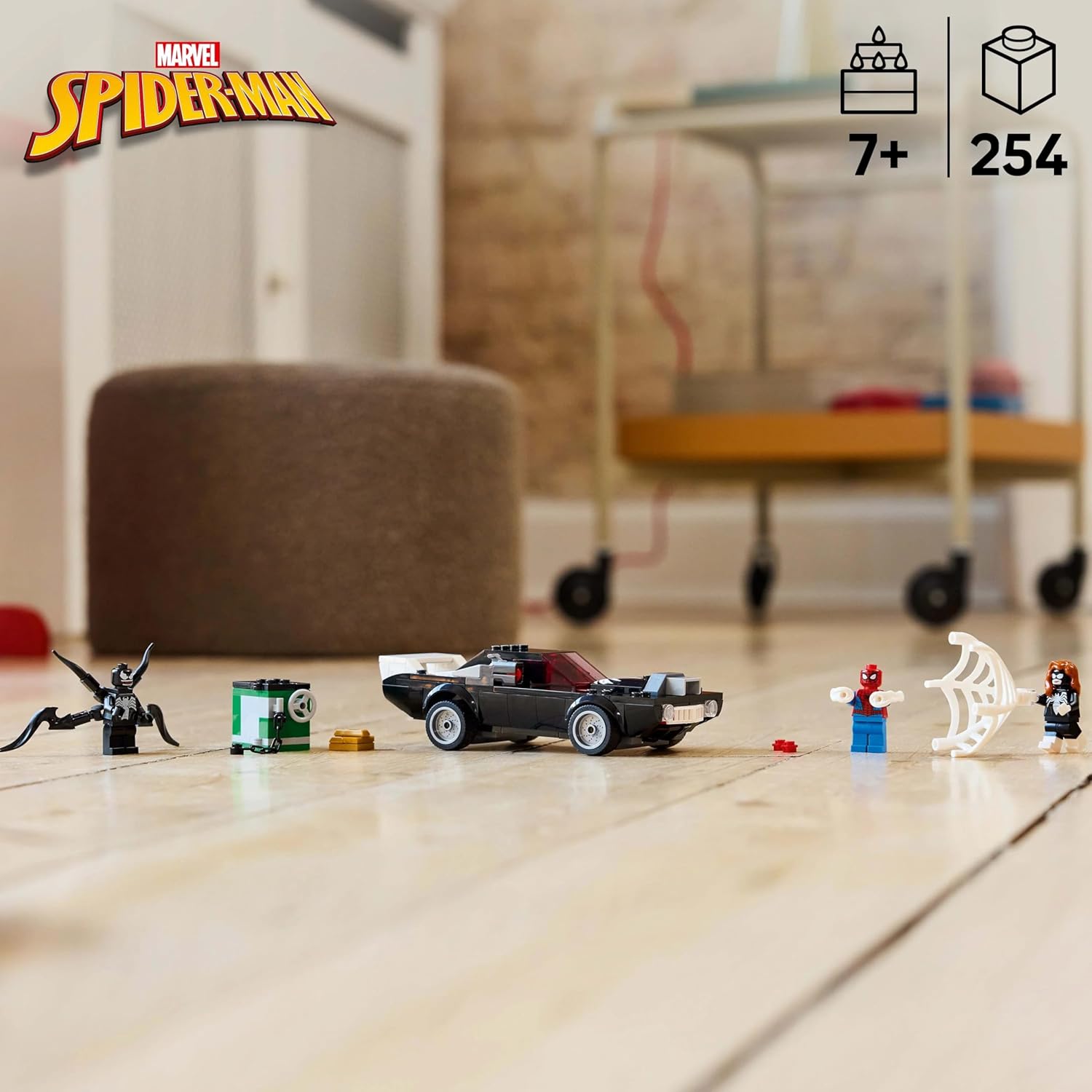 LEGO Marvel Spider-Man vs. Venom Muscle Car - Building Toy with 3 Super-Hero Minifigures for Imaginative Play - Gift for 7 Plus Year Old Boys & Girls 76309