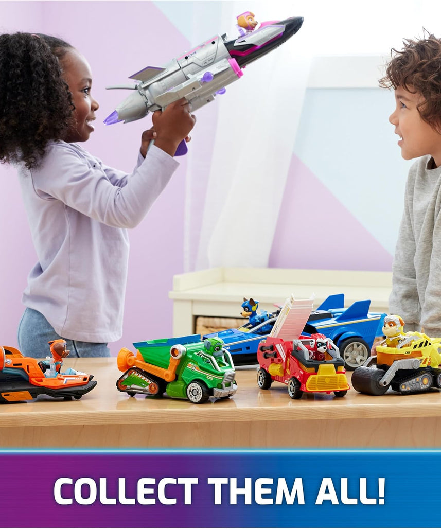 Paw Patrol Mighty Movie Skye Rescue Jet, Transforming Jet with Lights and Sounds, Action Figure, Projectile Launchers, Deluxe Kids Toy 3+