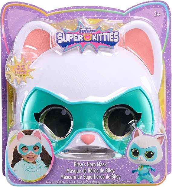 Just Play Disney Junior SuperKitties Hero Mask, Bitsy, Lights & Sounds Role-Play Mask for Kids Ages 3+