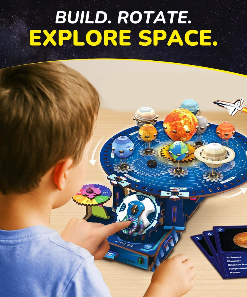 Smartivity DIY Solar System Kit | Gear-Driven Working Model of Planets | Birthday Gift for Boys & Girls 8-14 YearsI Build, Rotate & Explore Astronomy | Learn Solar System & Science Facts