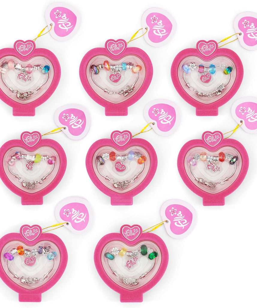 Fulla Bracelet Charm & Cheer Set for Girls Ages 3+, Pack of 8 Colorful Fashion Bracelets with Trendy Designs, Soft & Durable Accessories for Kids, Perfect Birthday Gift & Dress-Up Play