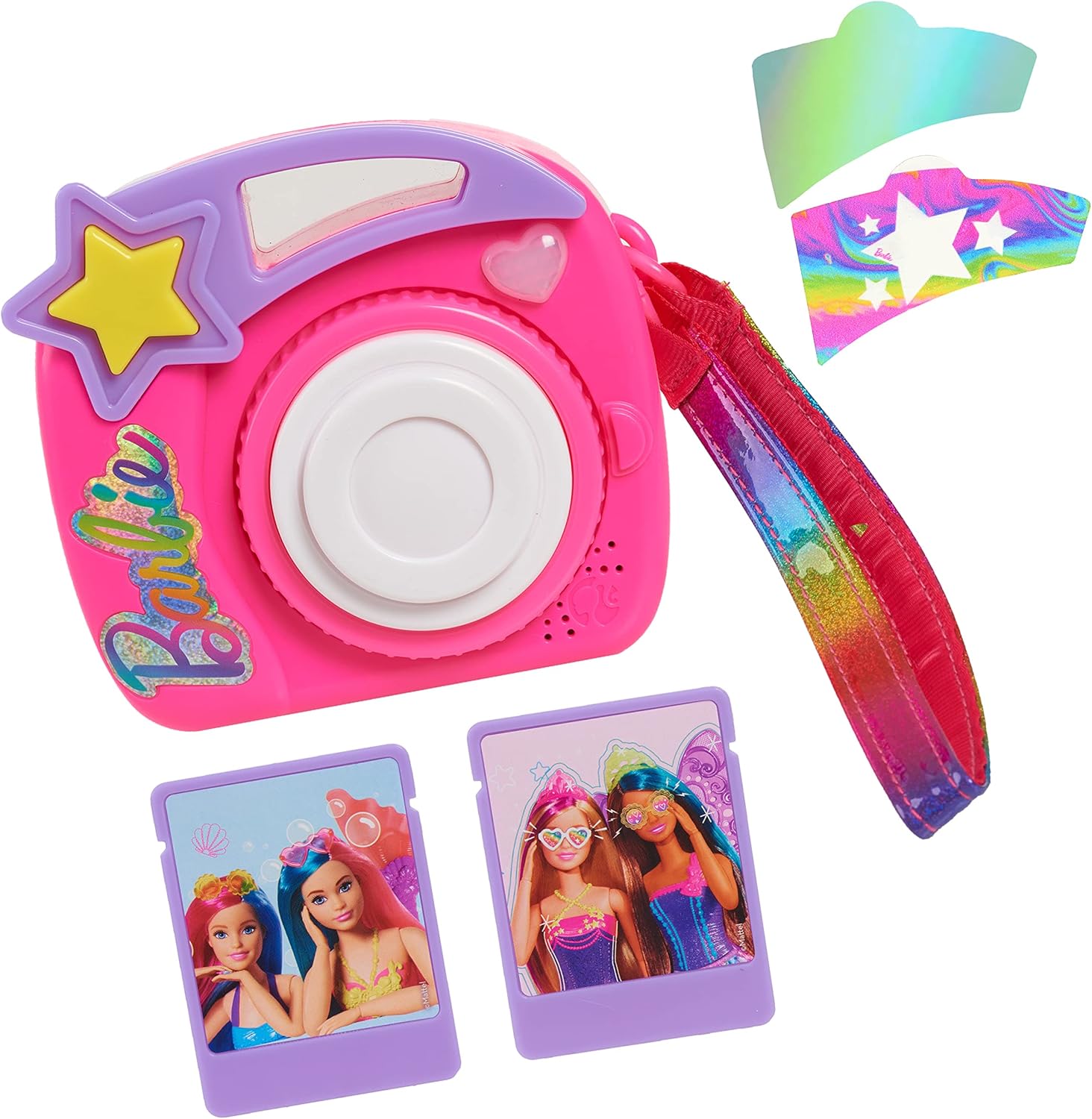 Just Play Barbie Photo Filter Play Camera Toy for Kids, Interactive Pretend Photography Set with Lights, Sounds & Effect Filters, Ages 3+