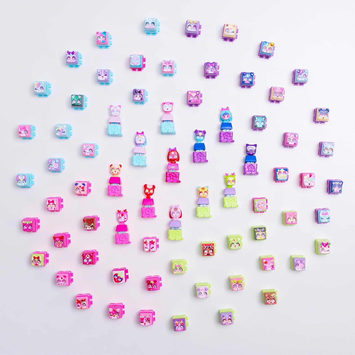Clickeez Deluxe Keychain, Cute Collectible Keyboard Key Fidget Toy, Cube Key Caps Set with Charms for Girls and Boys 6Y+