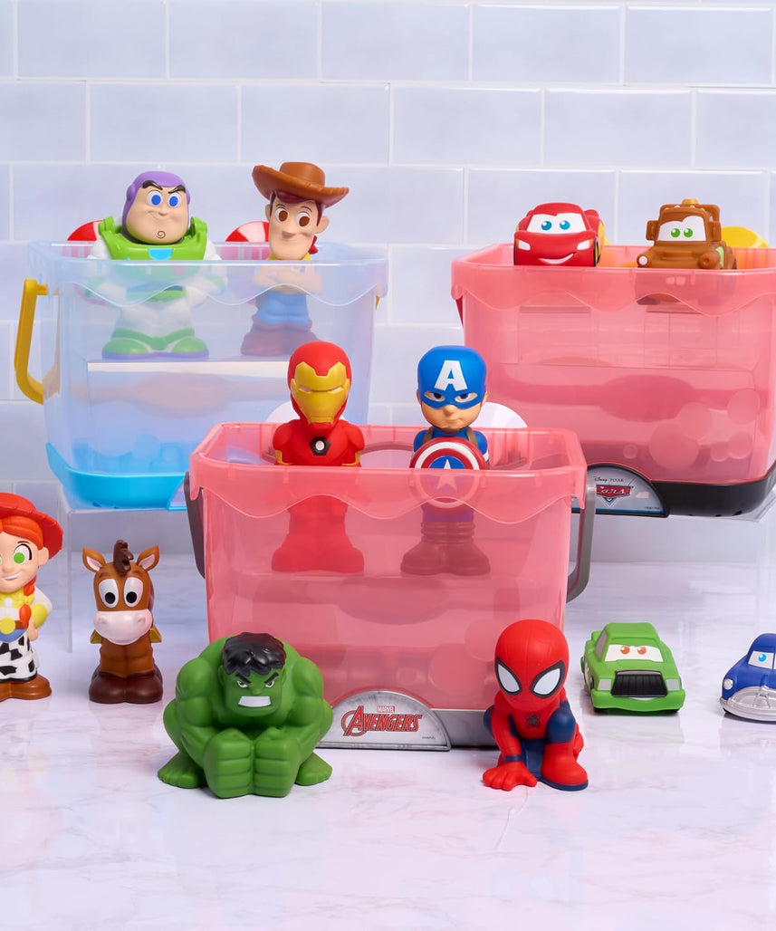 Disney Mickey Mouse Bath Caddy, 6-pieces, 5 Bath Toy Figures