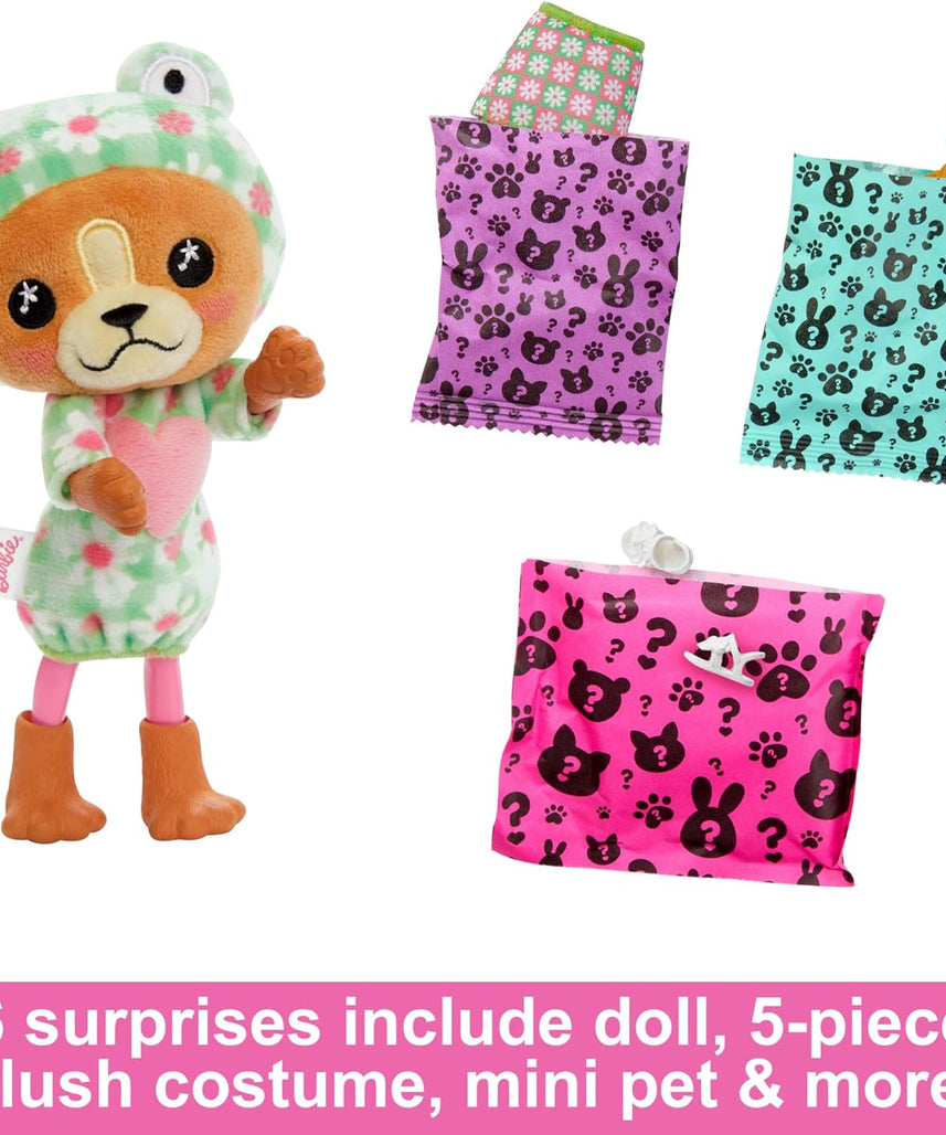Barbie Cutie Reveal Costume-Themed Chelsea Doll & Accessories, Puppy in Frog, 6 Surprises, Ages 3+