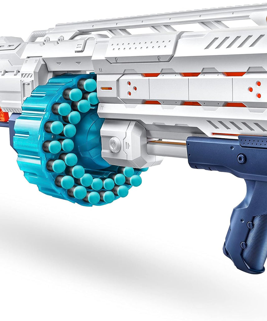 مسدس إكس-شوت إكسل فورتريس، ماسورة بسعة 40 سهمًا، دوران تلقائي، مدى 27 مترًا / 90 قدمًا، آلية الضخ، سكة تكتيكية، مسدس سهام إسفنجي لعبة، 36507، للأطفال، المراهقين، البالغين