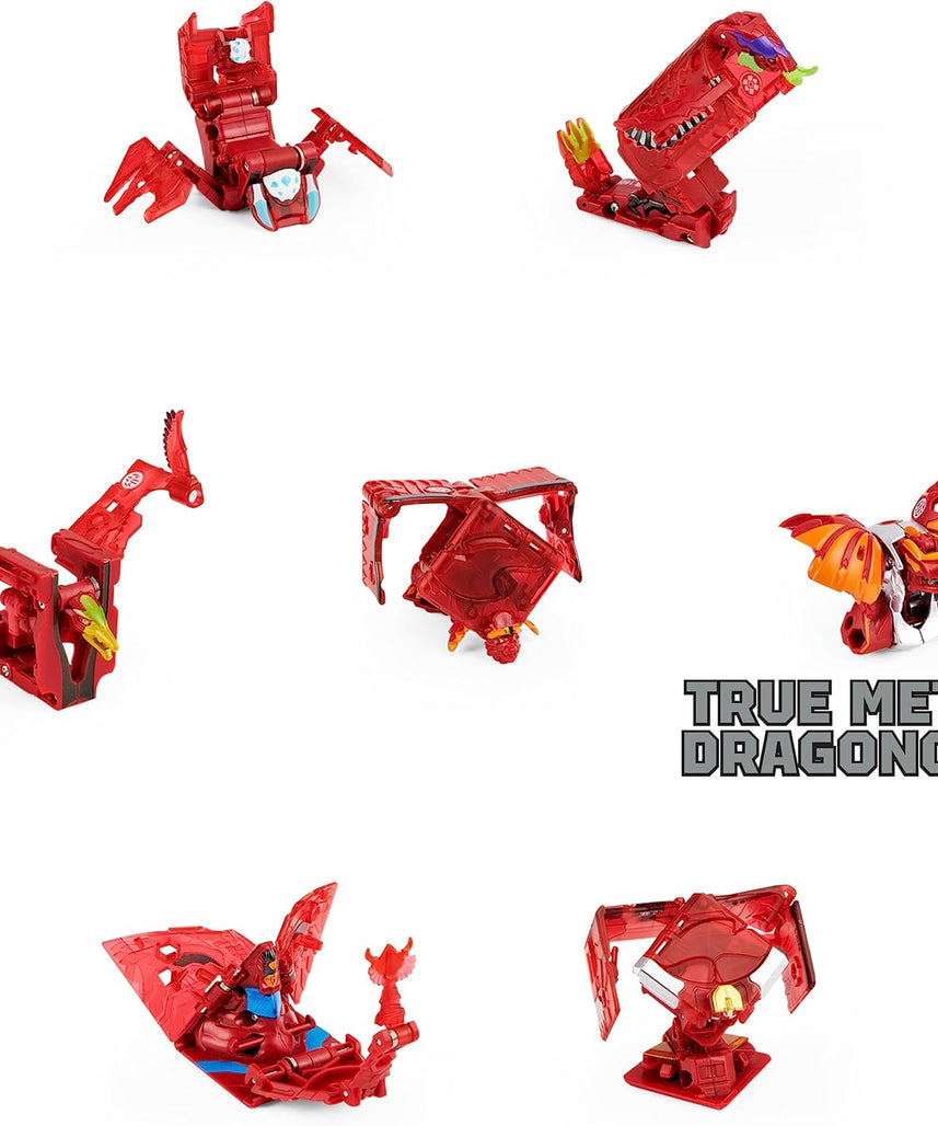 Bakugan GeoForge Dragonoid 7-in-1, Exclusive True Metal Dragonoid with 6 Geogan Collectibles, Action Figure Toy for Kids 6+