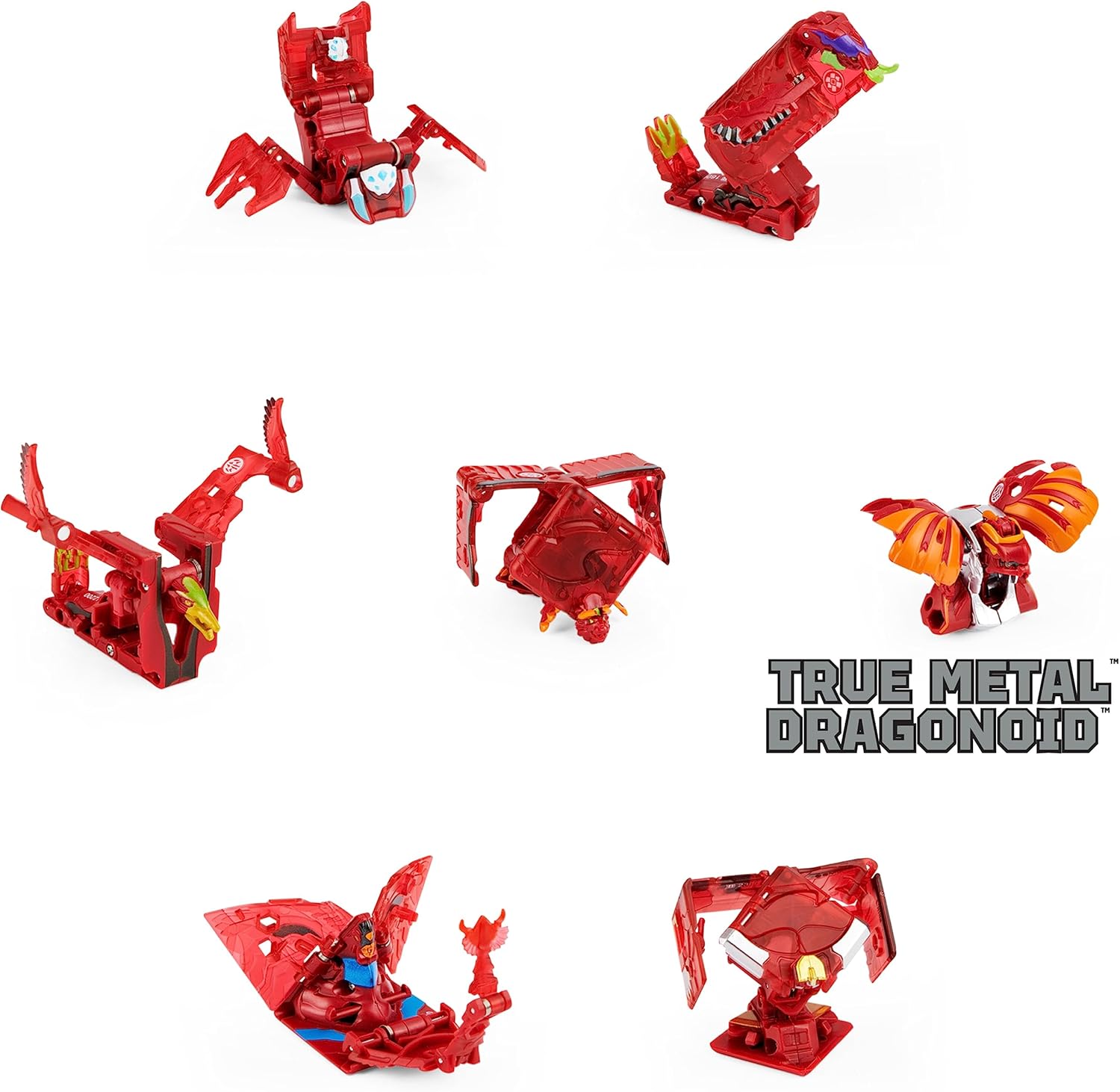 Bakugan GeoForge Dragonoid 7-in-1, Exclusive True Metal Dragonoid with 6 Geogan Collectibles, Action Figure Toy for Kids 6+
