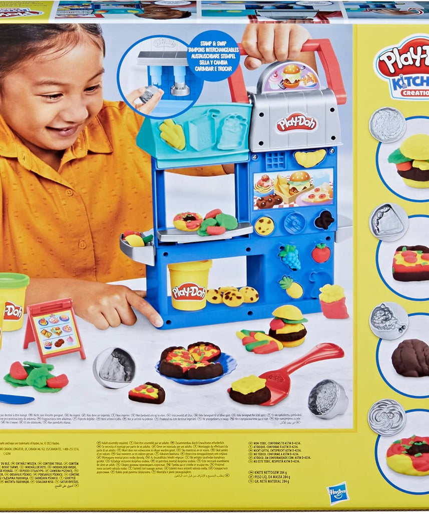 Play-Doh Kitchen Creations, Busy Chef's Restaurant Playset, 2-Sided Kitchen, Pretend Food Toys, Art & Craft, 5 Play-Doh Colors, Kids 3+