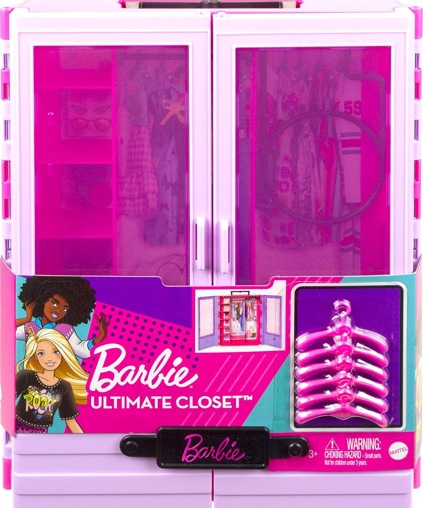 Barbie Fashionistas Ultimate Closet Accessory, 6 Hangers, Portable Doll Storage for Kids 3+