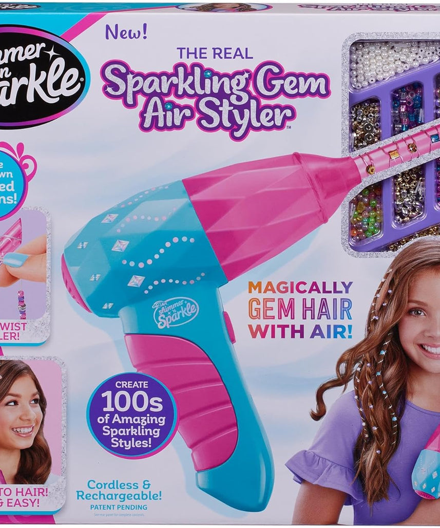 CRA-Z-ART Shimmer N Sparkle Real Sparkling Gem Air Styler Create beaded gem threads for childrens hair Present for girls aged 8 and over