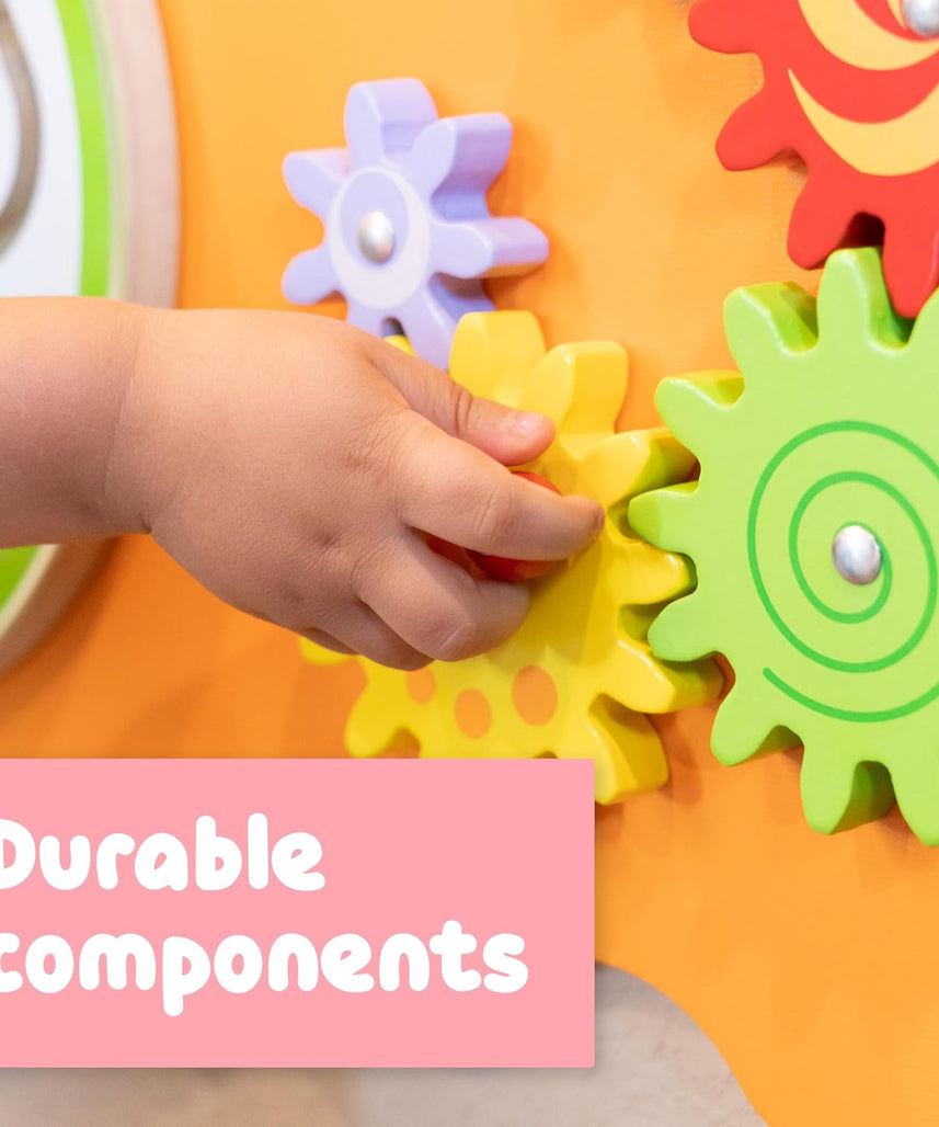 لوحة أنشطة الدب فيجا، لعبة حائط خشبية من مونتيسوري، لوحة تعلم حسية لتنمية المهارات الحركية والدماغية، لعبة تعليمية صديقة للبيئة وموفرة للمساحة، للأولاد والبنات من عمر 18 شهرًا فما فوق