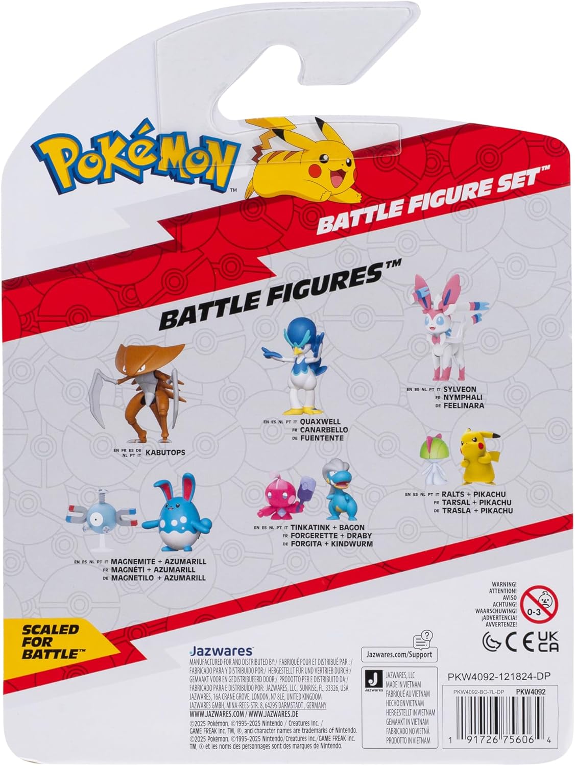 Pokémon PKW4092 Battle Figure Set Tanhel, Abra and Panpyro Official Figures Set