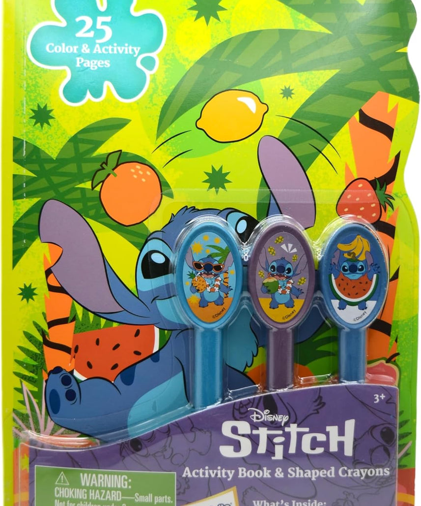 Skoodle Stitch Disney Activity Book with Shaped Crayons for Kids, Multicolor