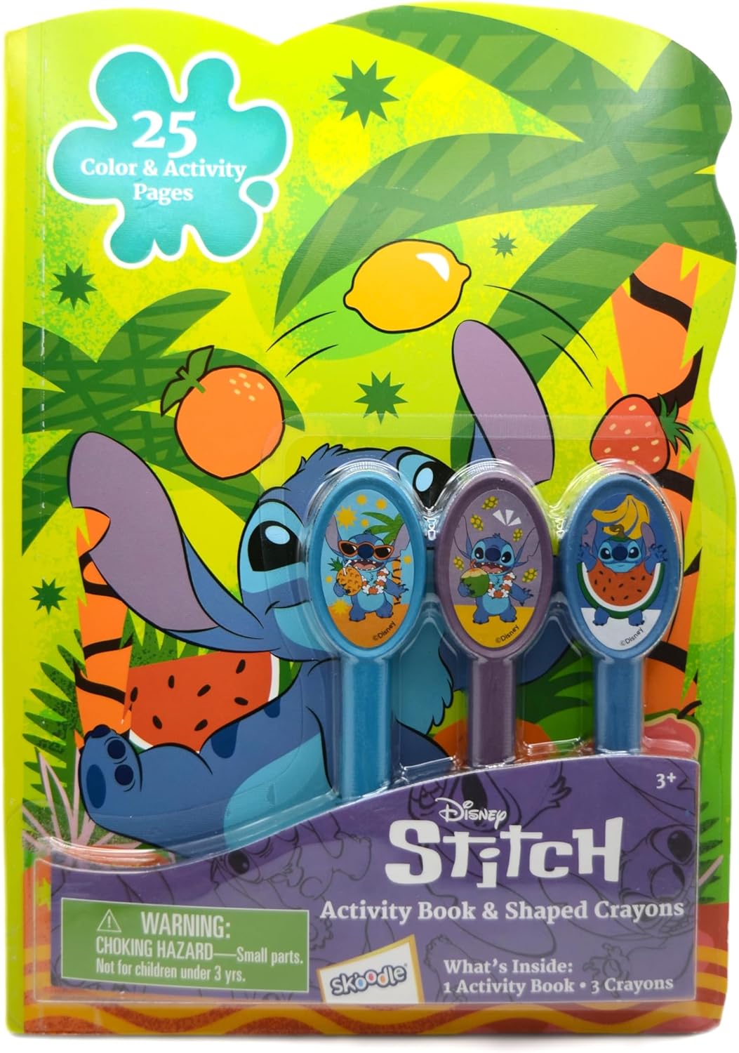 Skoodle Stitch Disney Activity Book with Shaped Crayons for Kids, Multicolor
