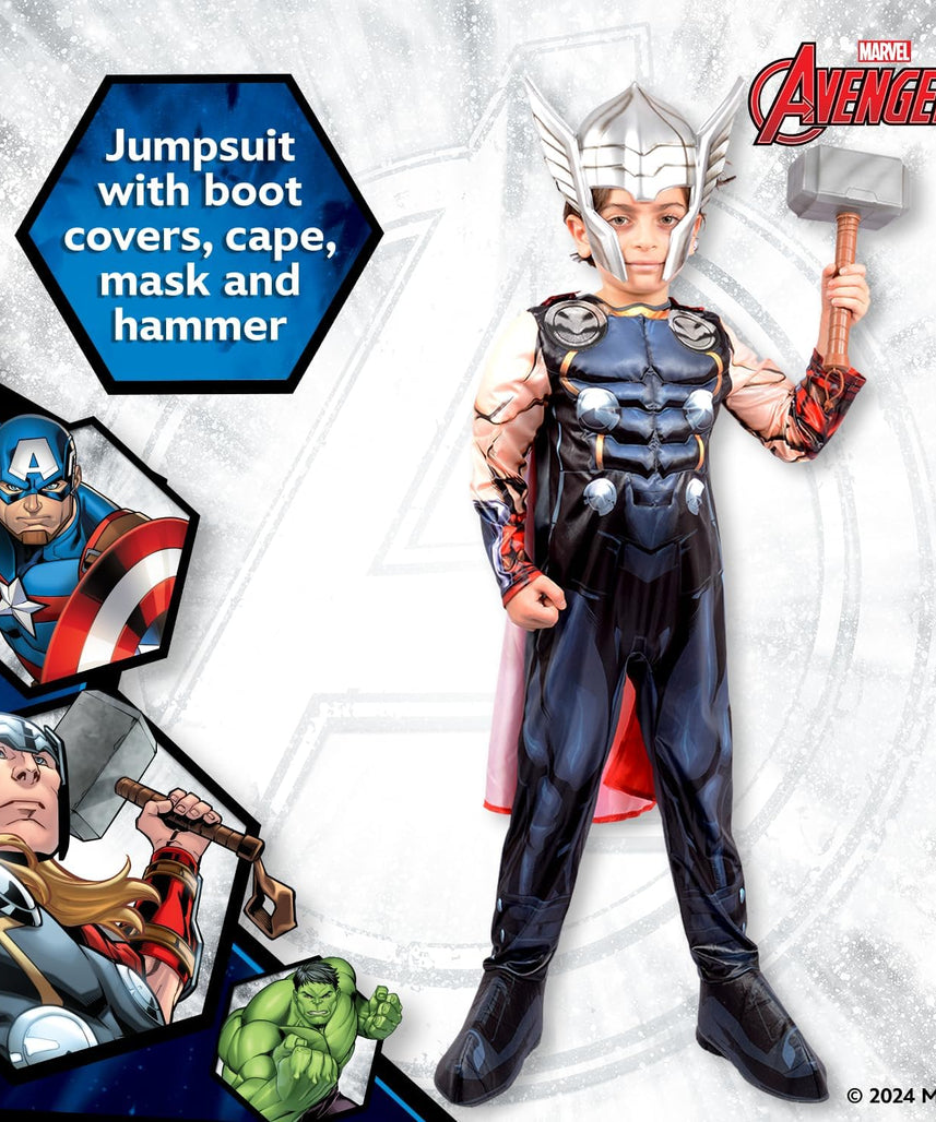 Party Centre Marvel Avengers Thor Deluxe Costume, 5-6 years