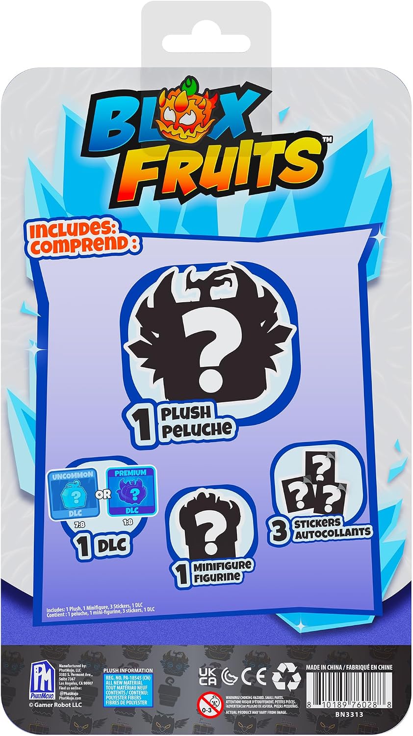 Blox Fruits Series 3 Yeti Mystery Mini Bundle, Mystery Plush Toy, Minifigure, 3 Collectible Stickers and DLC Token, Officially Licensed Blox Fruits Collector Set, 6+ Years