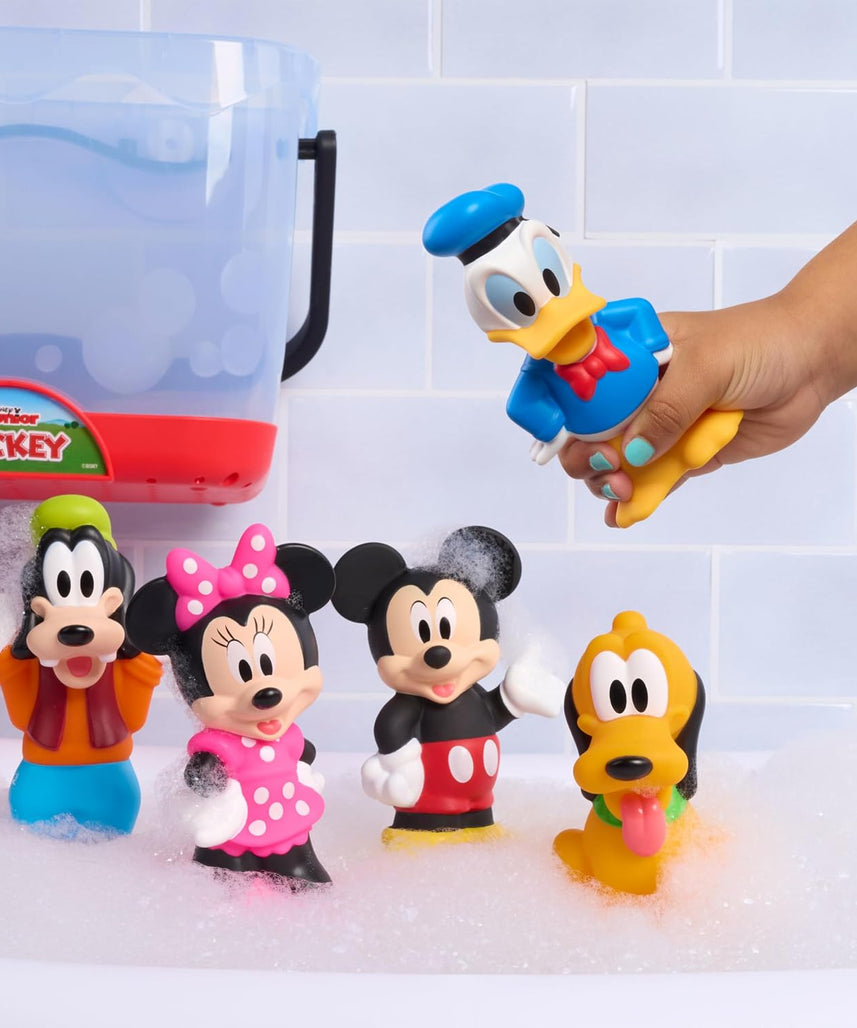 Disney Mickey Mouse Bath Caddy, 6-pieces, 5 Bath Toy Figures