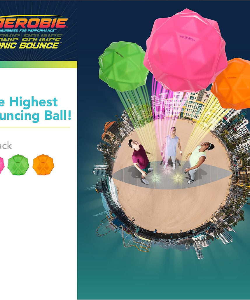 مجموعة Aerobie Sonic Bounce Pro من 3 قطع، لعبة أقراص طائرة خارجية، لعبة رياضية للأطفال والكبار، مصنوعة من البلاستيك المتين، مناسبة للأطفال من سن 8 سنوات فما فوق، مناسبة للعب النشط والمرح في الفناء الخلفي